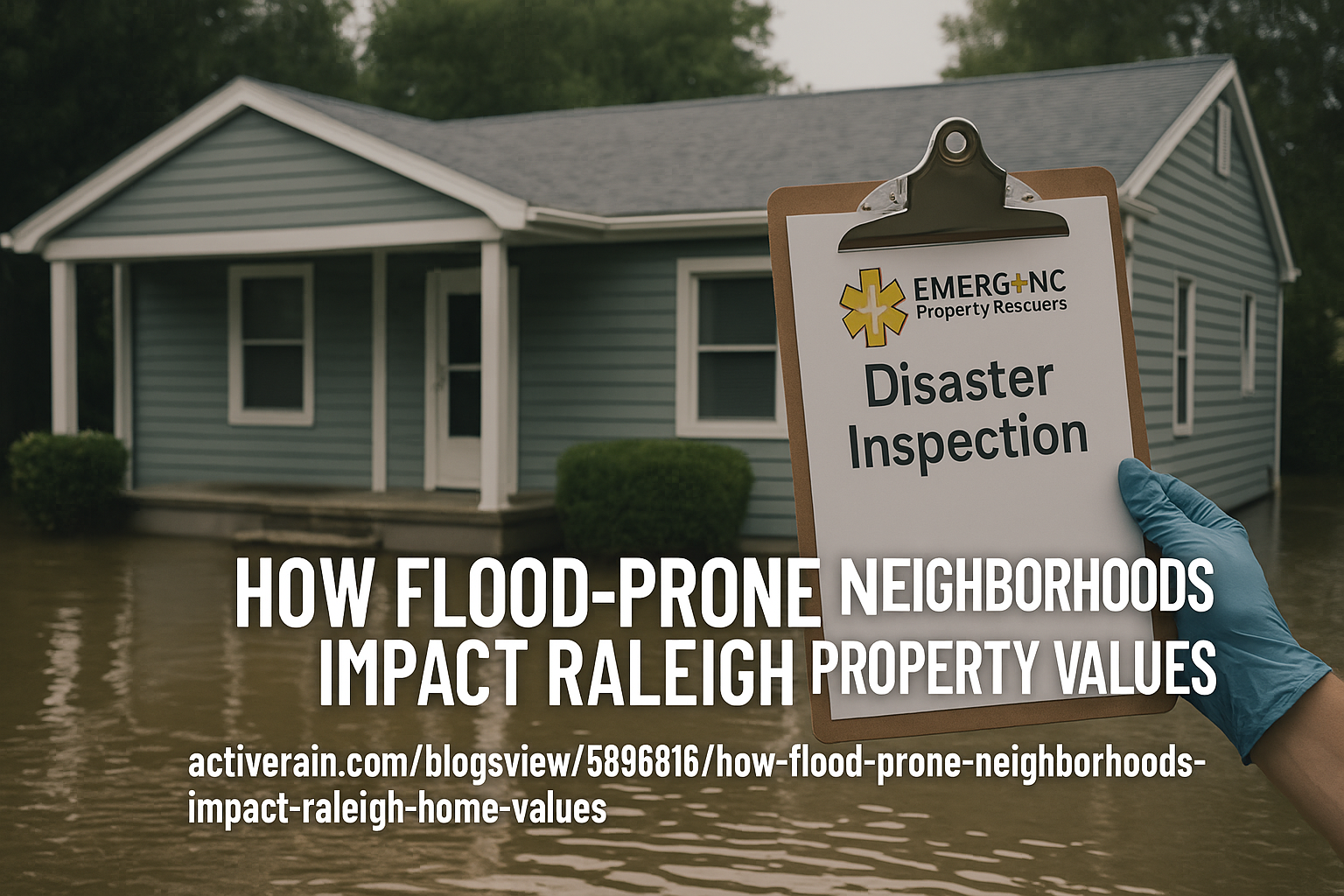 Flood-prone home in Raleigh NC being inspected for water damage