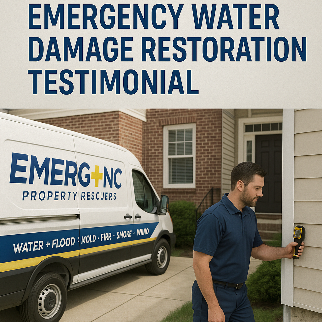 Emergency Water Damage Restoration Testimonial – EMERG+NC Property Rescuers