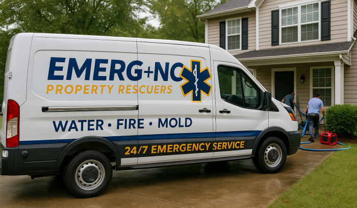 EMERG+NC water and fire damage restoration team in Raleigh, Fuquay Varina, and Holly Springs.