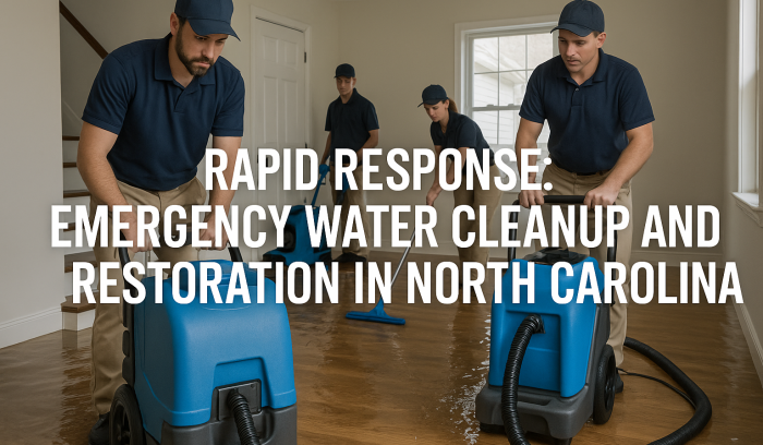 Restoration team performing emergency water extraction in a North Carolina home.