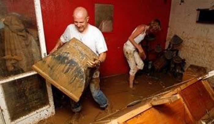 bad flood damaged home