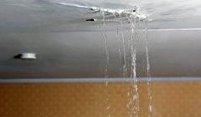 water leaking through ceiling